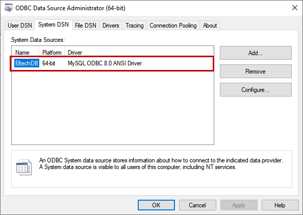 MySQL ODBC: Source Administrator | Hevo Data